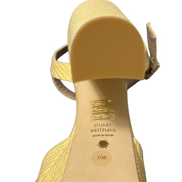 Stuart Weitzman Ryder 95 Platform Sandal Wheat Fine Rafia Size 10 New In Box - Picture 13 of 15